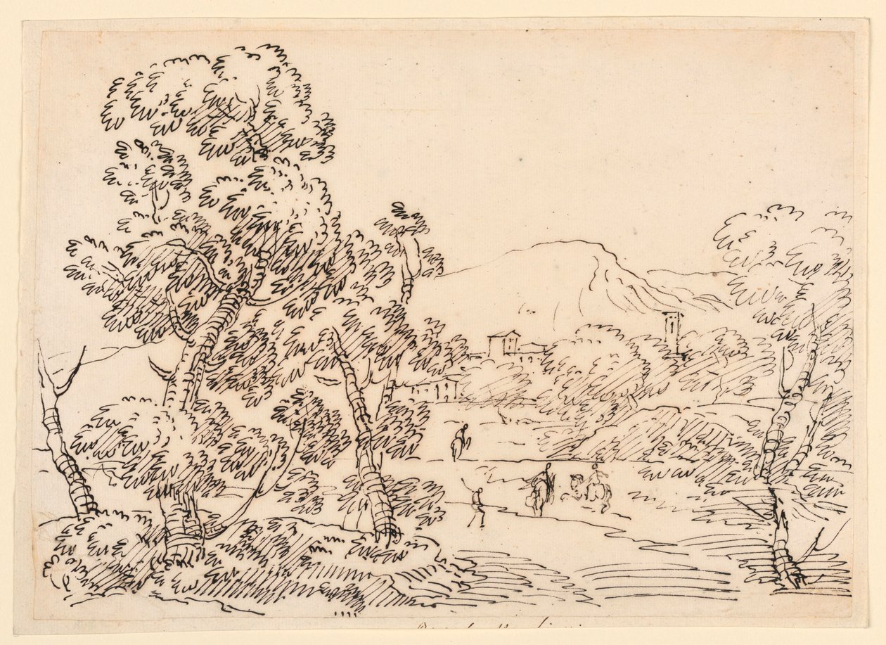 Disegno, Paesaggio boschivo, 1750-1770 da Carlo Marchionni