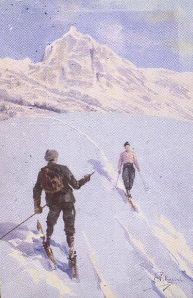 Sciatori sul Monte Rosa, Svizzera da Carlo Pellegrini