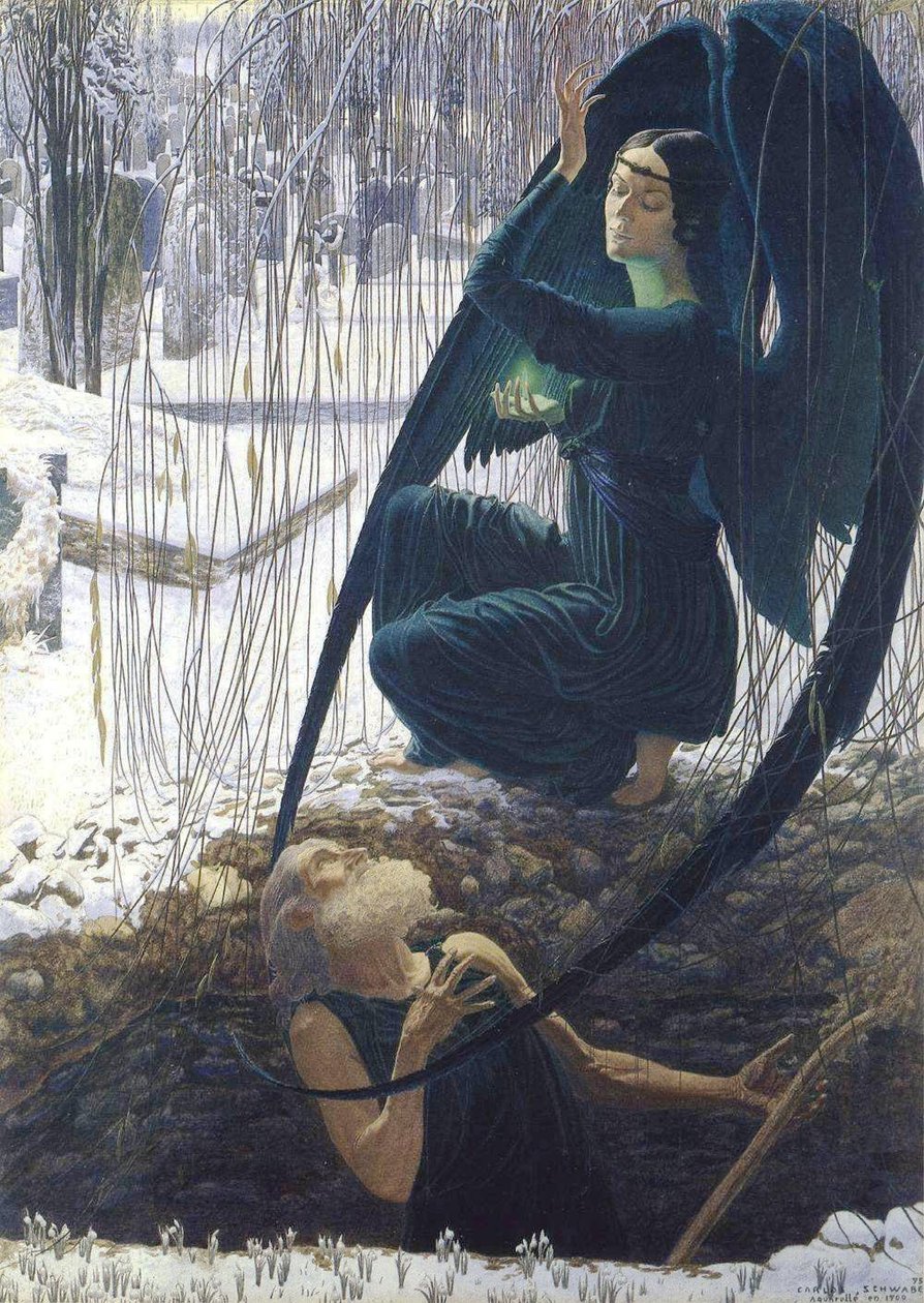 La morte e il becchino (dettaglio) da Carlos Schwabe