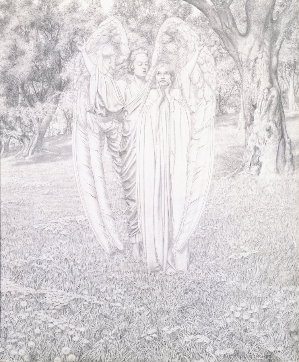 Due angeli, 1904 da Carlos Schwabe