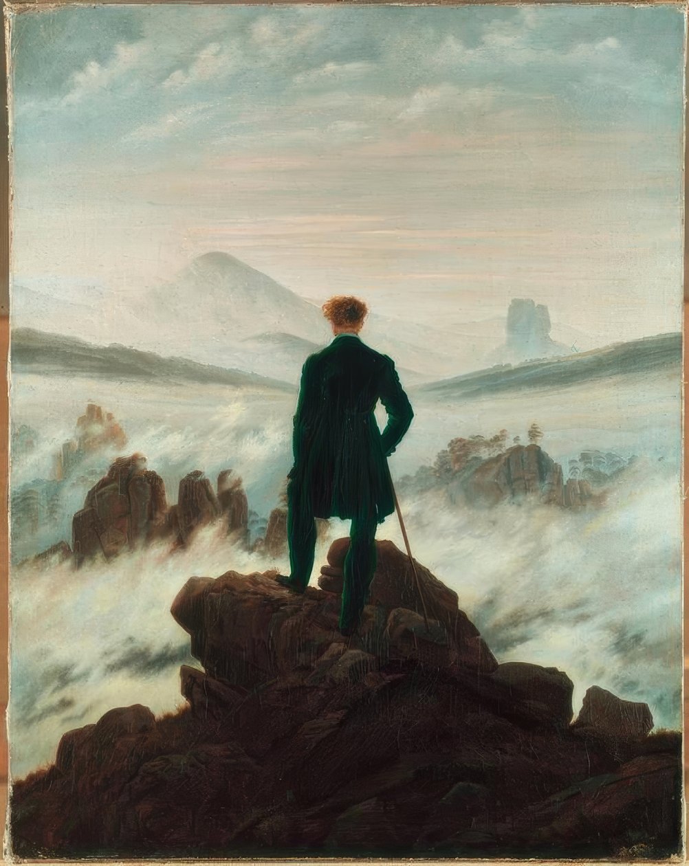 Il viandante sul mare di nebbia da Caspar David Friedrich