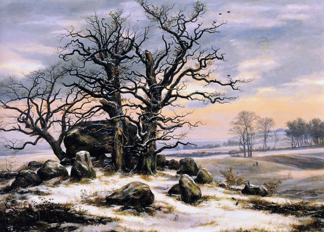 Tomba megalitica in inverno da Caspar David Friedrich