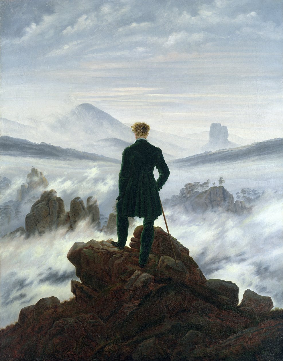 Il Viandante sul Mare di Nebbia da Caspar David Friedrich