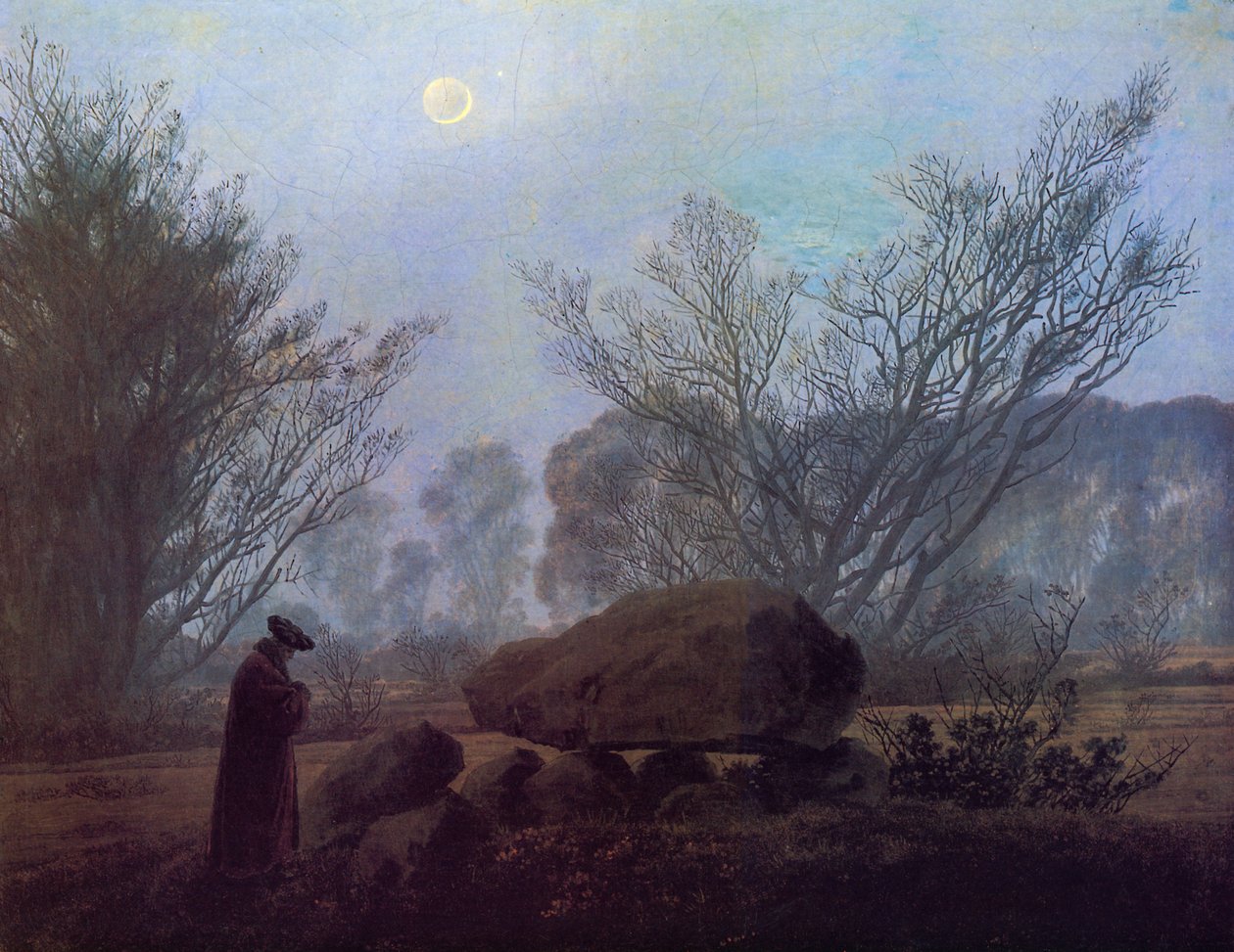 Passeggiata al crepuscolo (Uomo che contempla un megalite) da Caspar David Friedrich