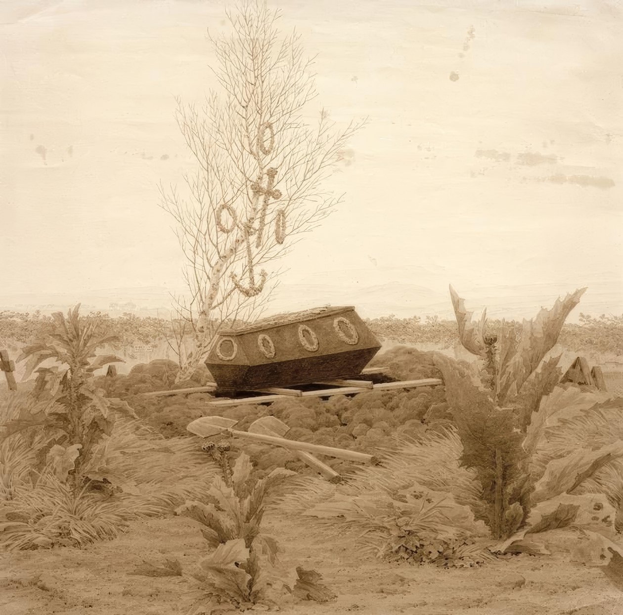Bara su una tomba fresca da Caspar David Friedrich
