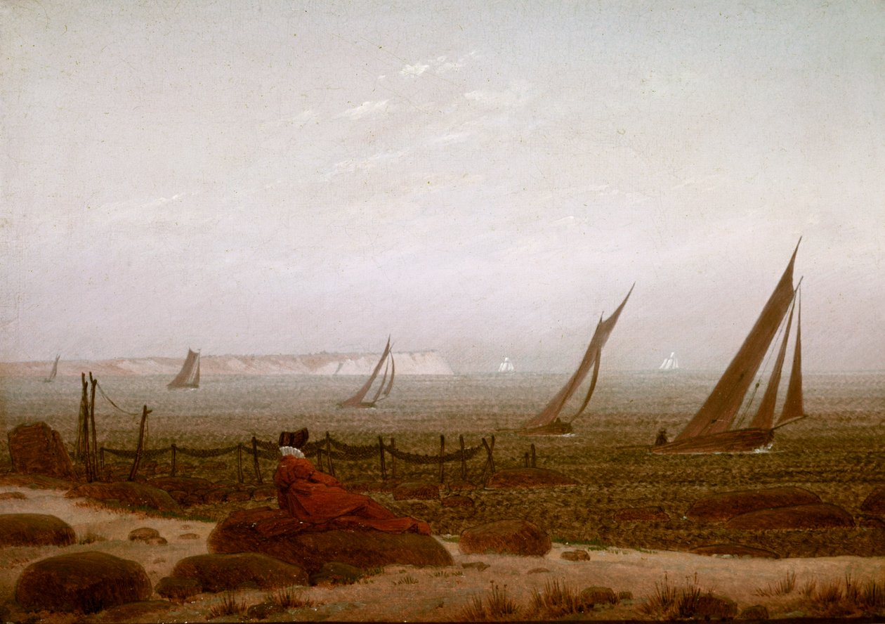 Donna sulla spiaggia a Rügen da Caspar David Friedrich