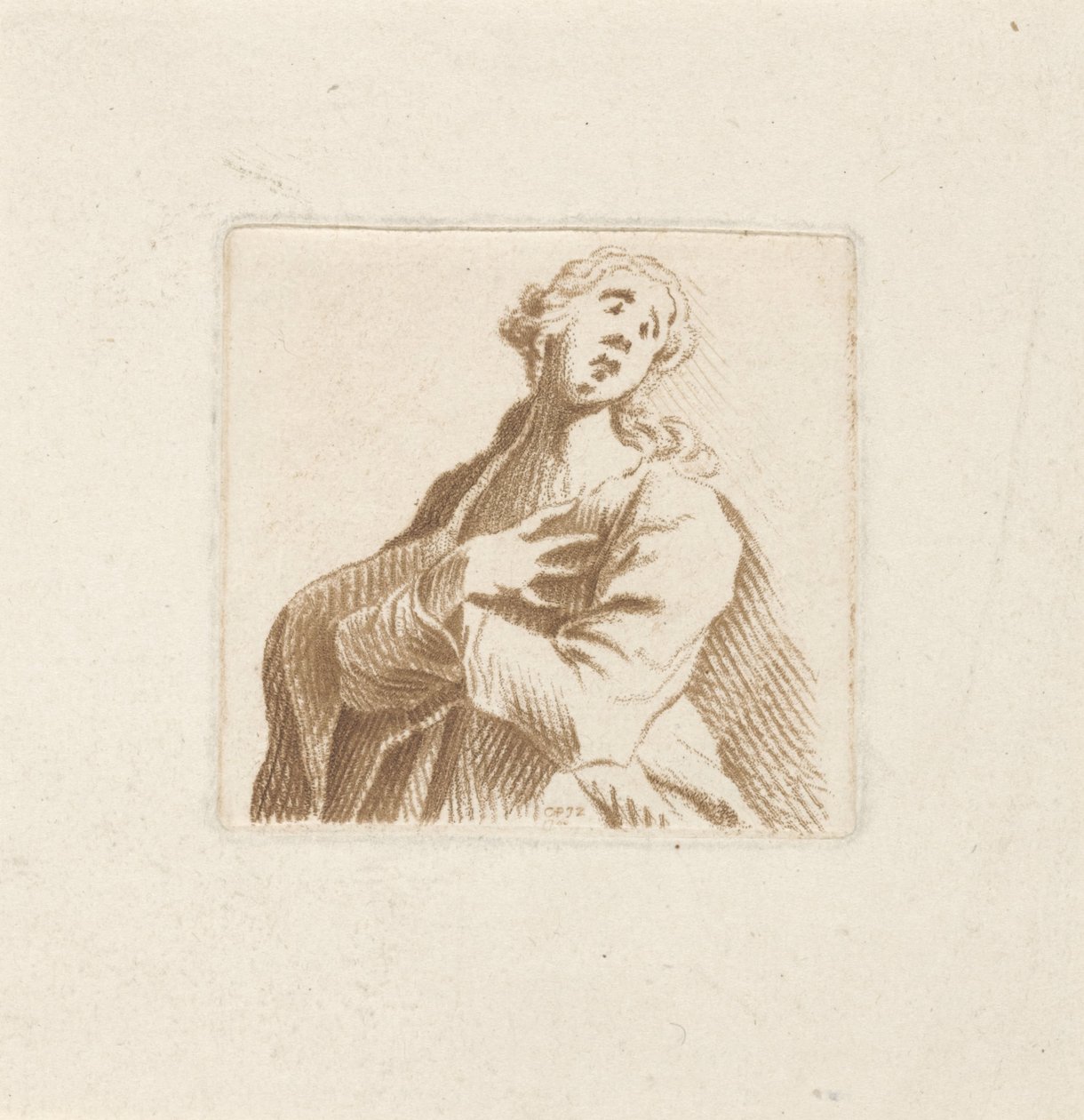 Busto di una donna in disperazione da Caspar Jacobsz. Philips