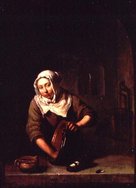 Donna che pulisce da Caspar Netscher