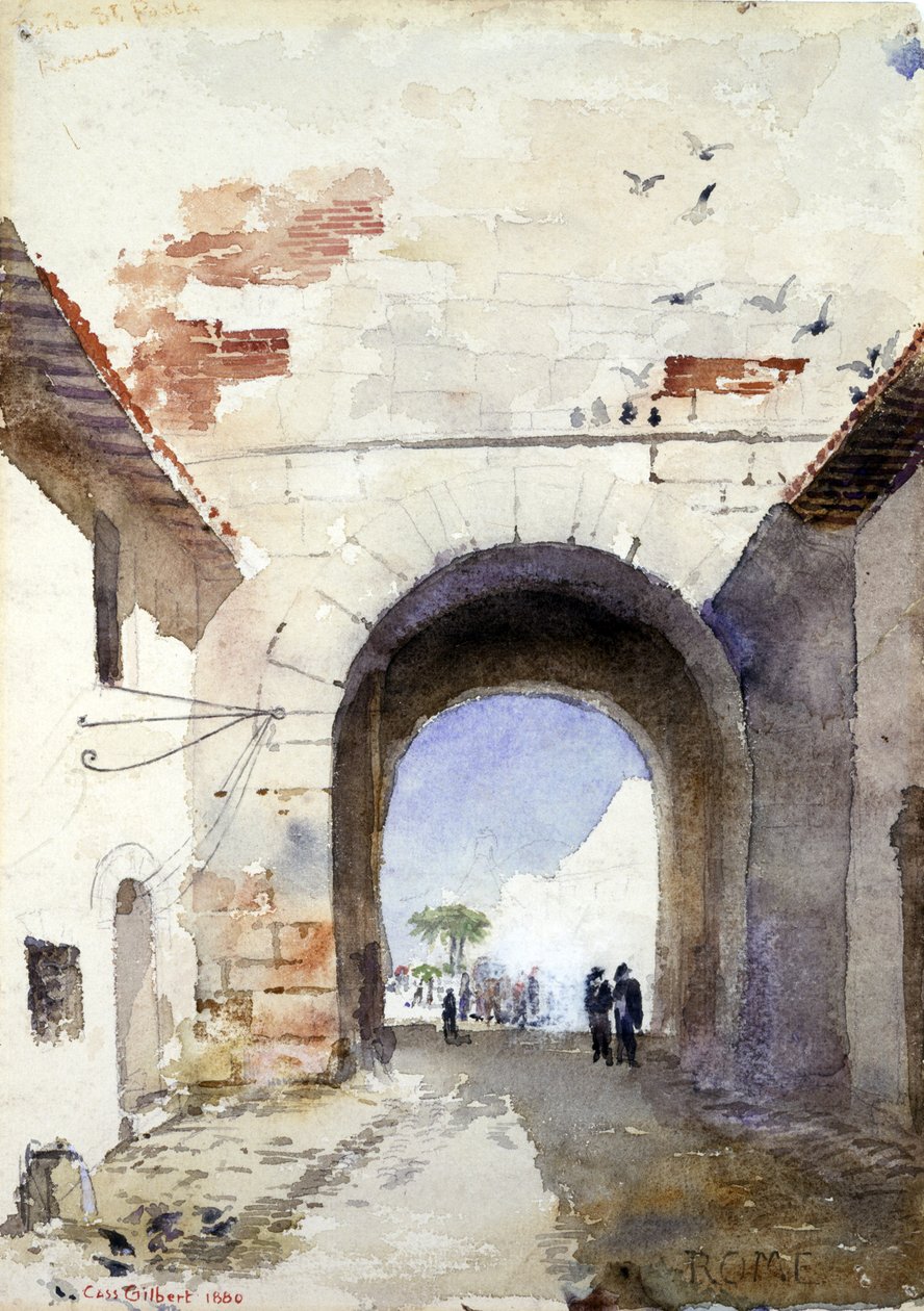 Porta San Paolo, Roma, 1880 da Cass Gilbert