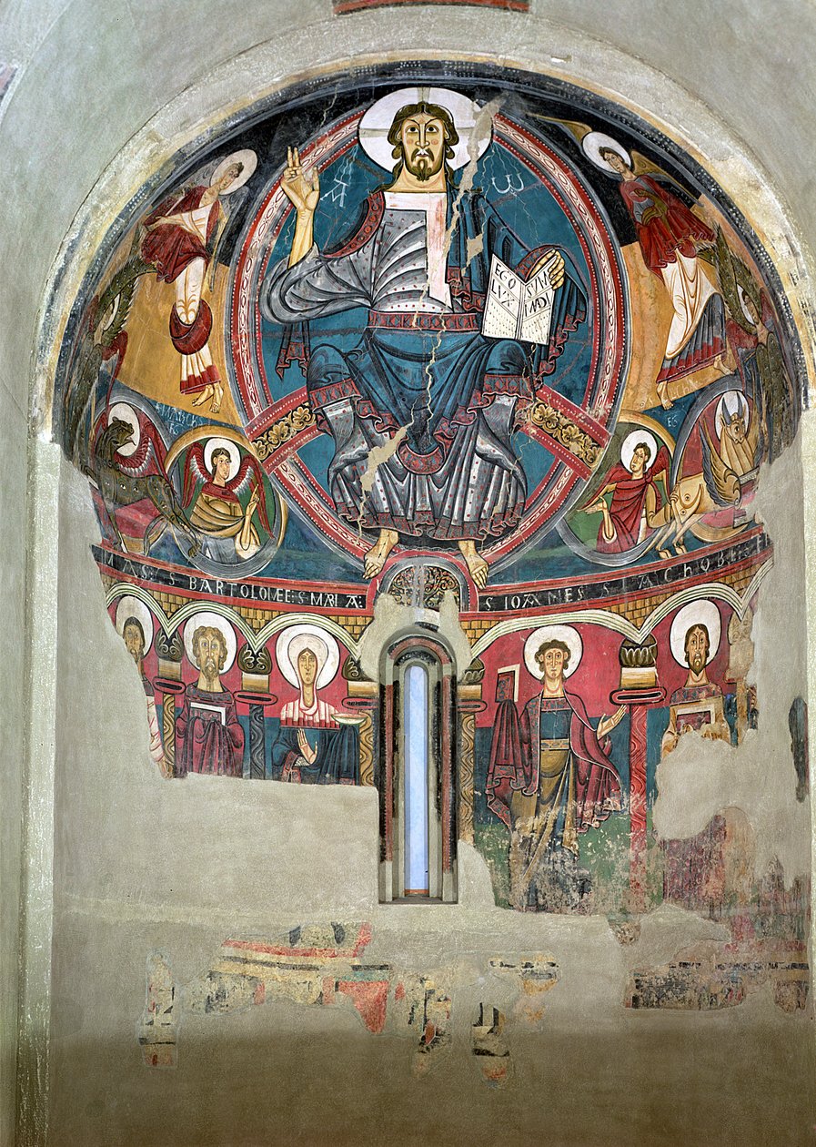 Cristo in gloria, dalla Chiesa di San Clemente de Tahull, Lerida, Spagna da Catalan School