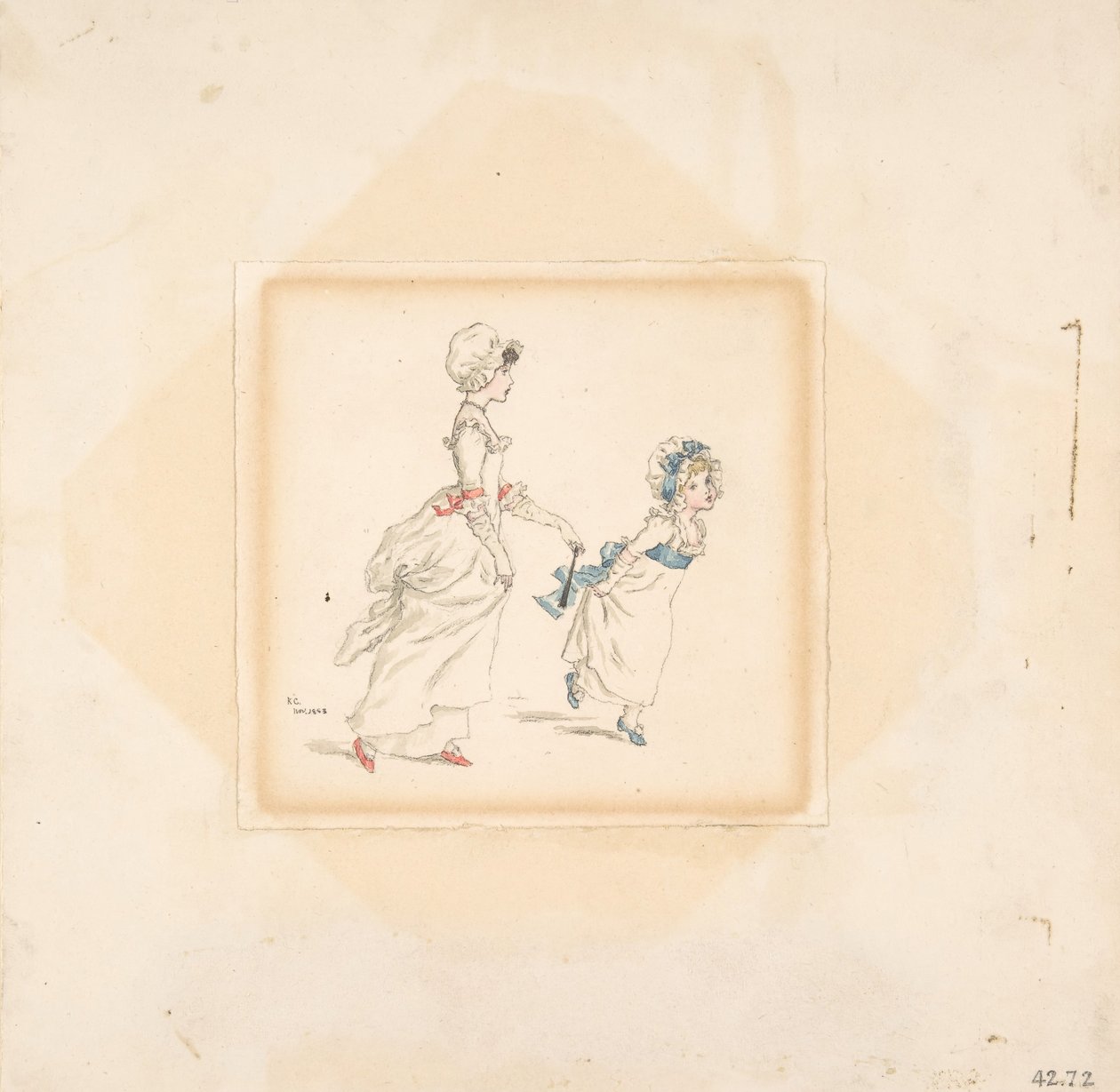 Donna e bambino, 1883 da Catherine Greenaway
