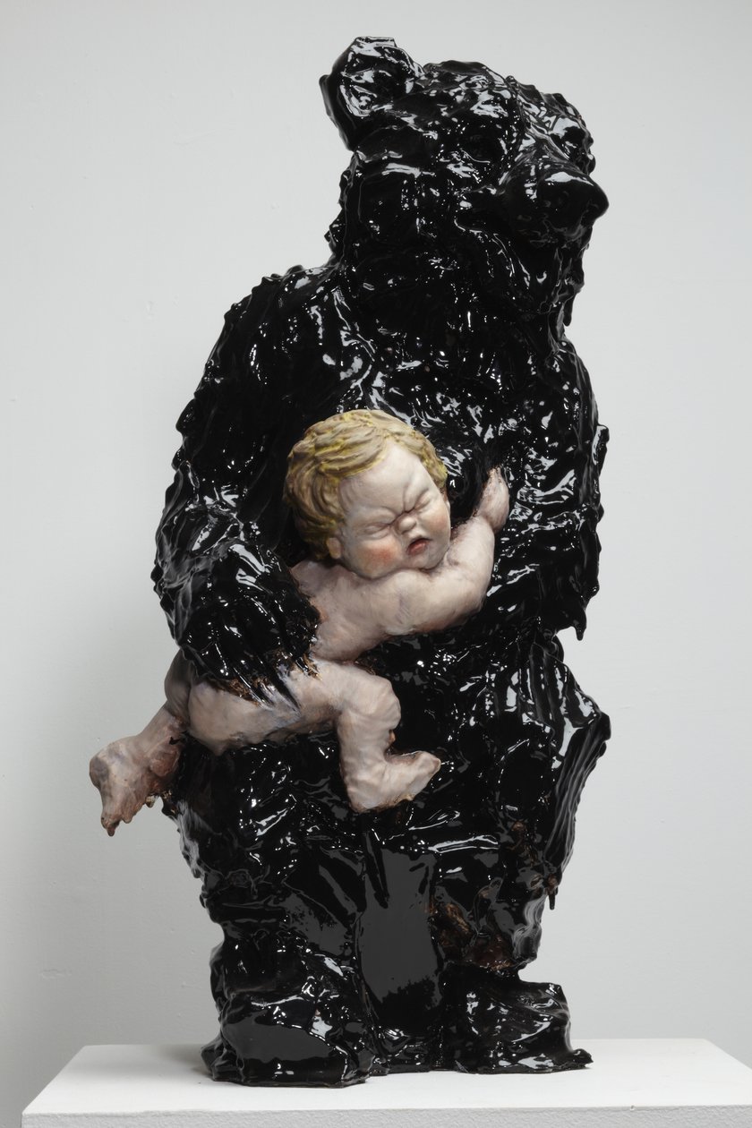 Il trovatello, 2010 (gesmonite, pittura) da Cathie Pilkington