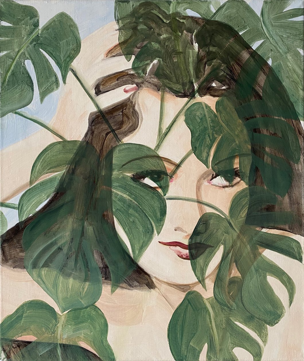 Mimetizzazione, 2022 (olio su lino) da Cathy Lomax