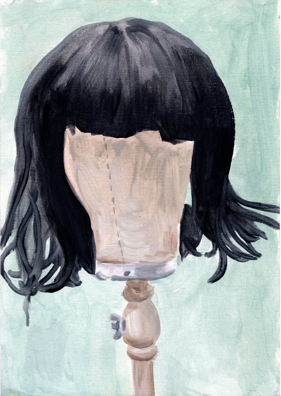FF (Wig 1), 2020 (olio su carta) da Cathy Lomax