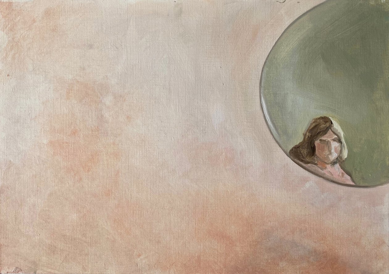 Specchio, 2020 (olio su carta) da Cathy Lomax