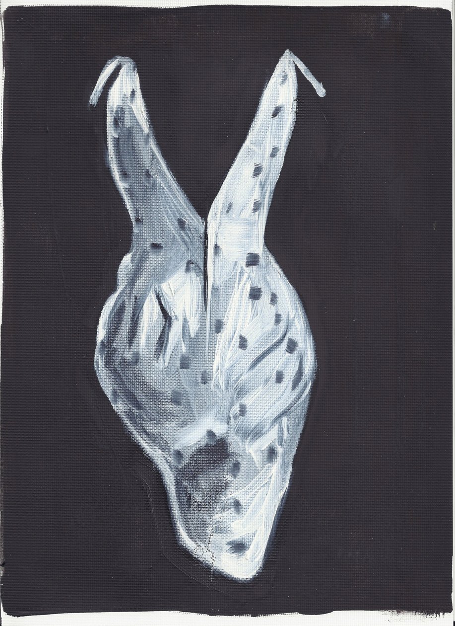 Roslyn, schiena, 2012 (olio e acrilico su carta) da Cathy Lomax