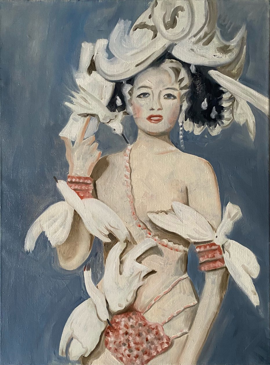 Showgirl, 2022 (olio su lino) da Cathy Lomax