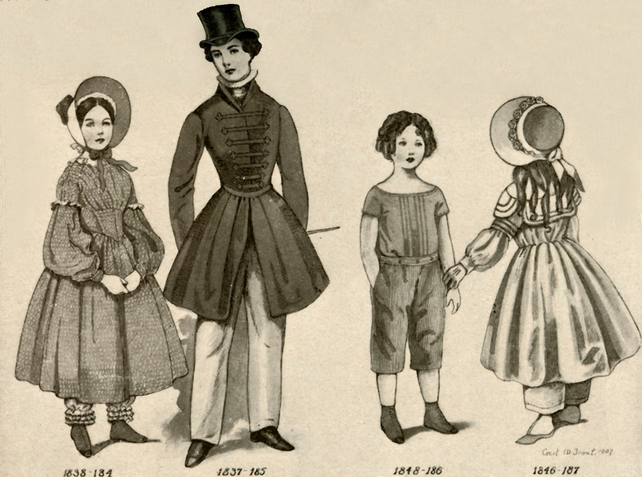Abbigliamento per bambini dal 1830-1850, 1907 da Cecil W. Trout