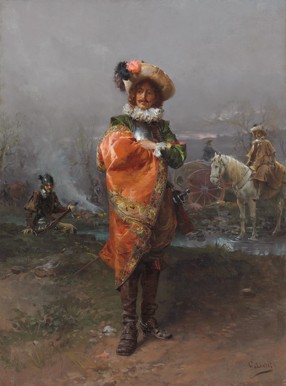 Un gentiluomo con mantello da Cesare Auguste Detti