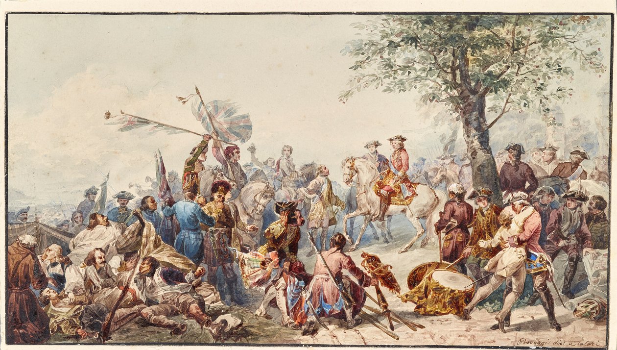 Generale inglese e soldati sulla collina da Cesare Provaggi