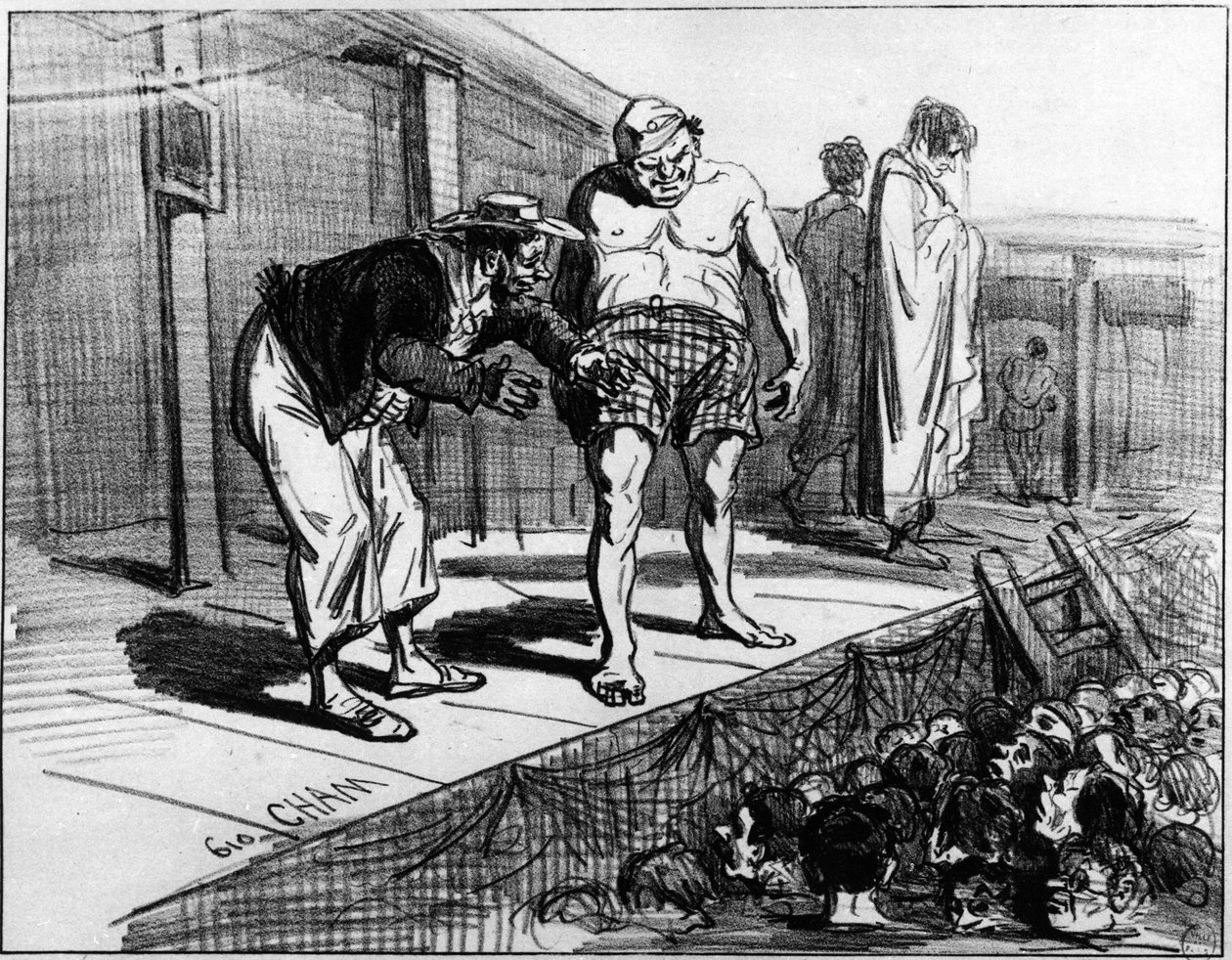 Bagni a Parigi; Caricatura di Cham da Amédée de Noé