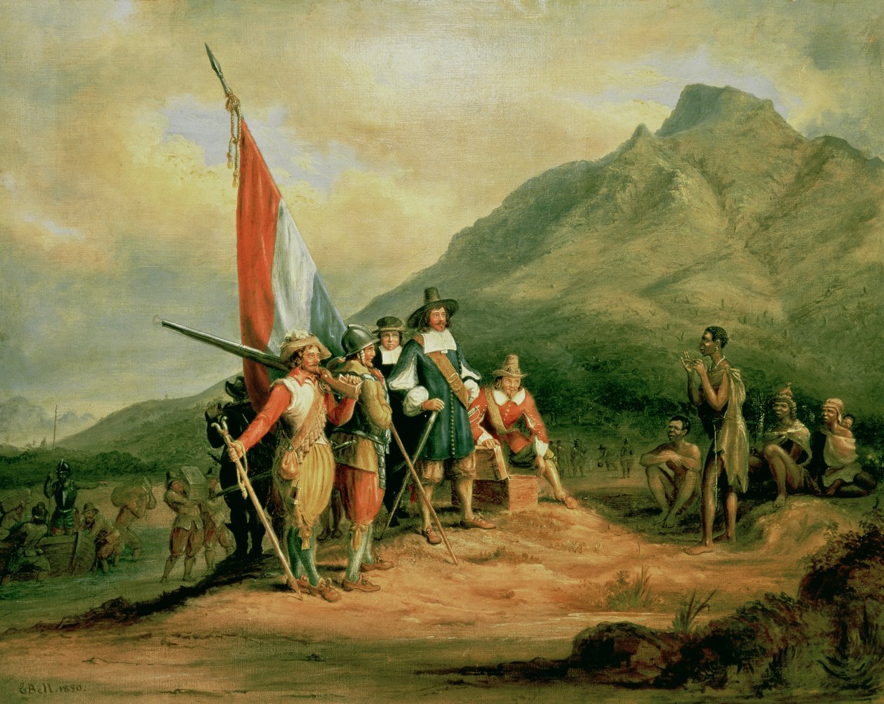 Lo sbarco di Jan van Riebeeck, 6 aprile 1652, 1850 da Charles Bell
