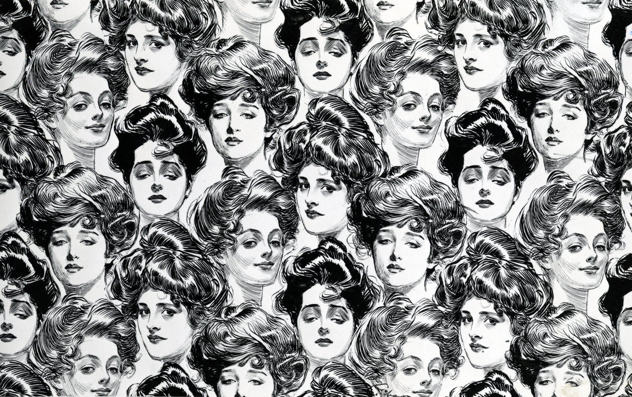 Progetto per carta da parati, adatta per un appartamento da scapolo, 1902 da Charles Dana Gibson