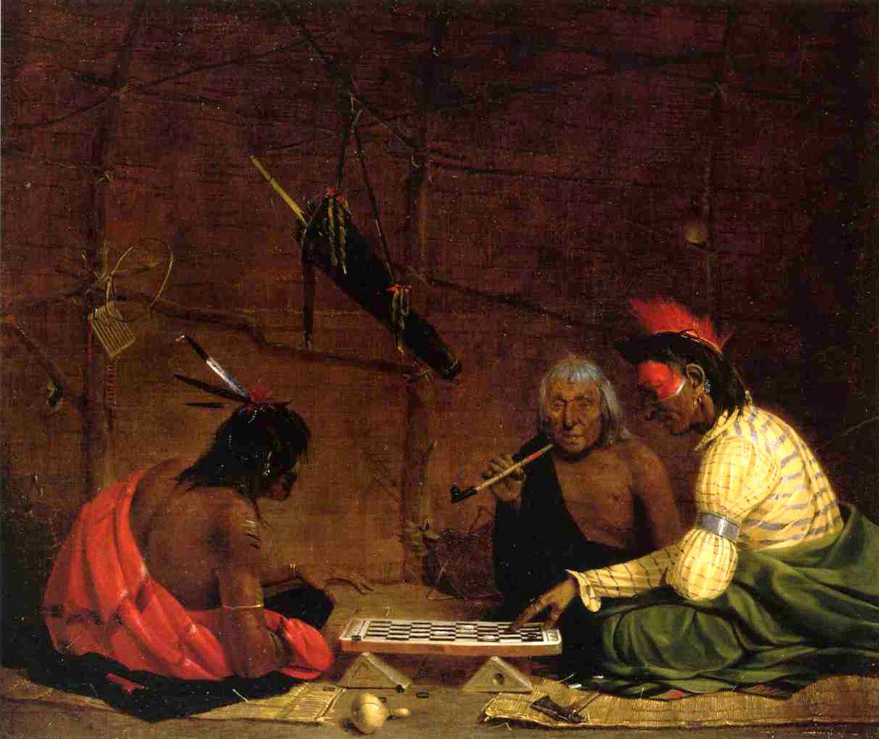 Indiani Winnebago che Giocano a Dama, 1842 da Charles Deas