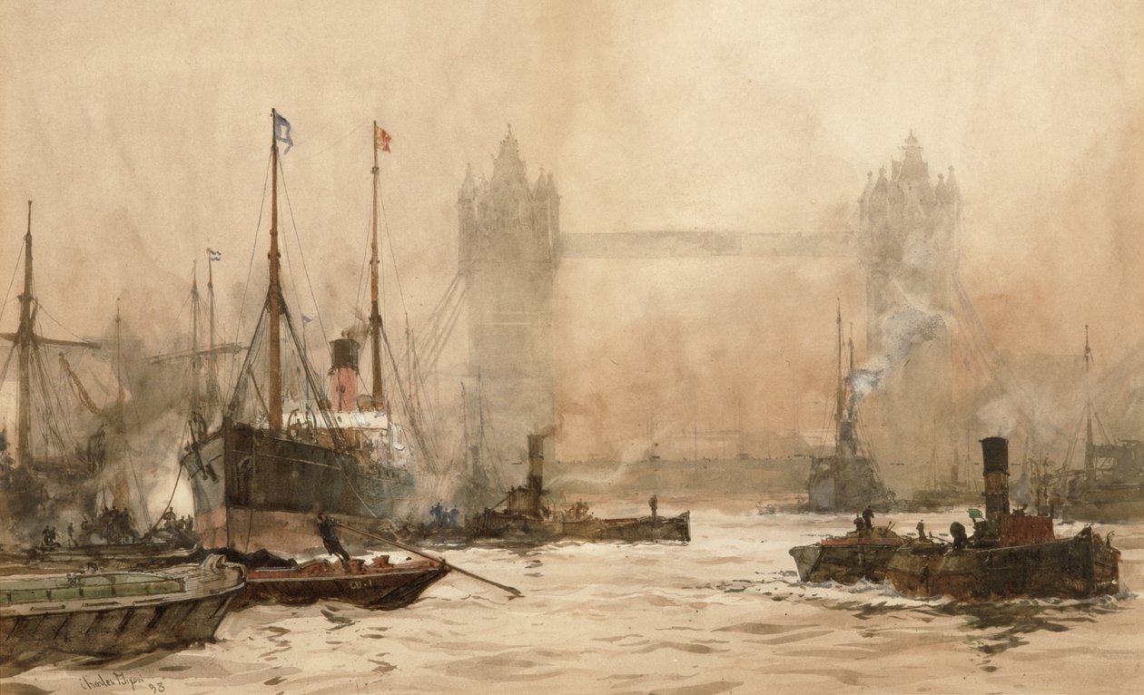Tower Bridge dal Cherry Garden Pier, c.1900 da Charles Edward Dixon