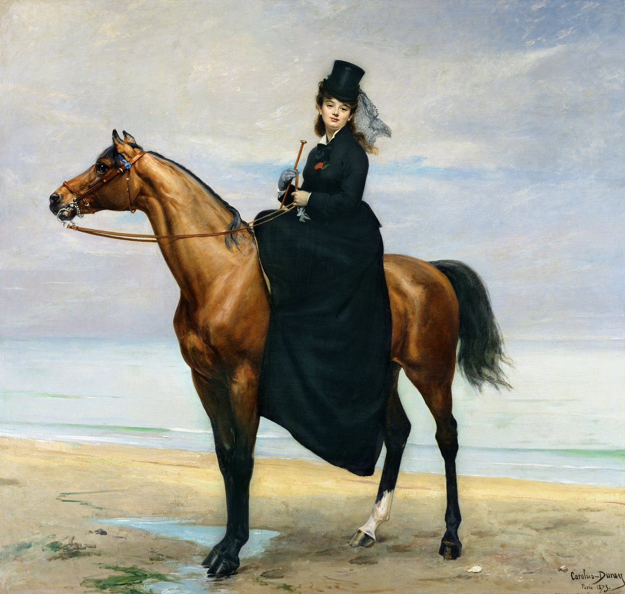 Ritratto equestre di Mademoiselle Croizette, 1873 da Charles Emile Auguste Carolus Duran