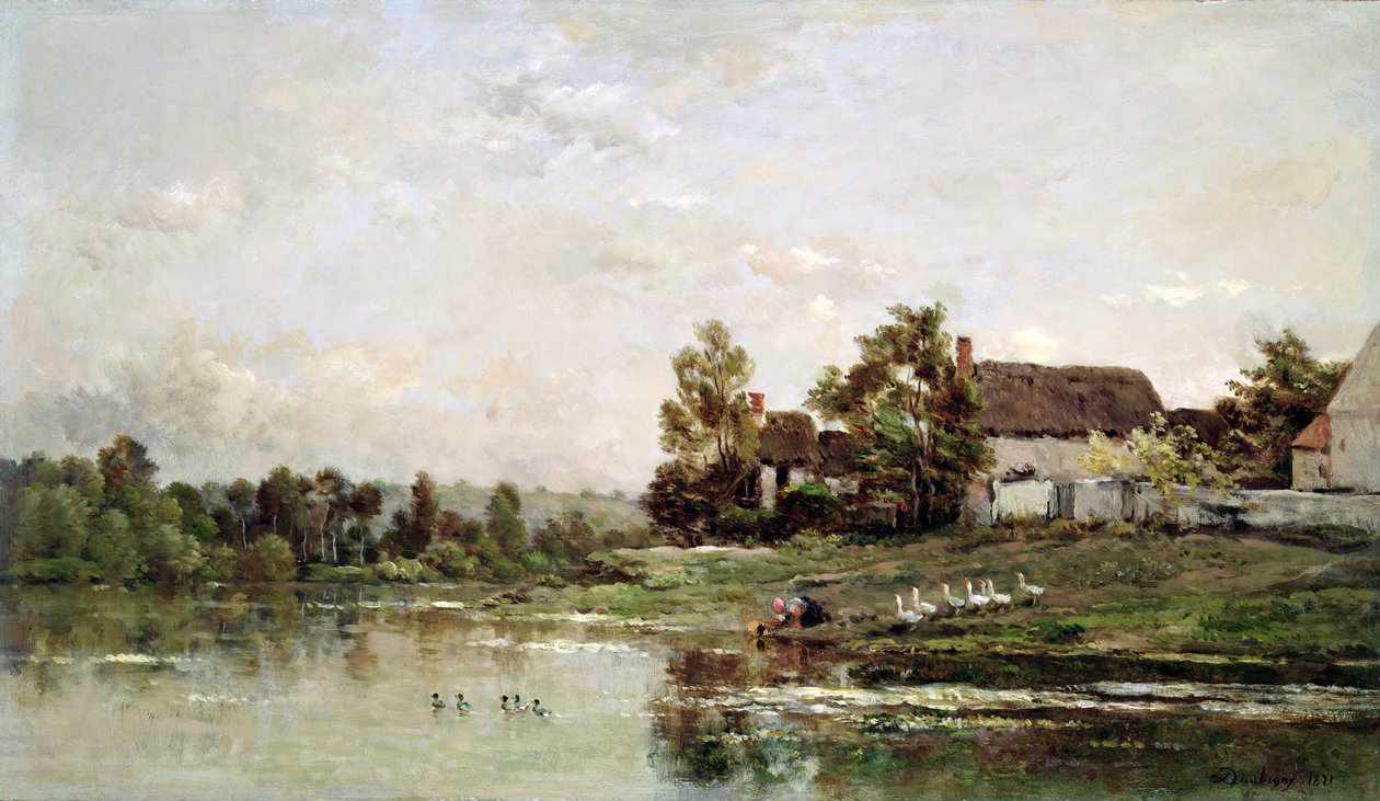 Le rive della Senna a Portejoie, 1871 da Charles Francois Daubigny