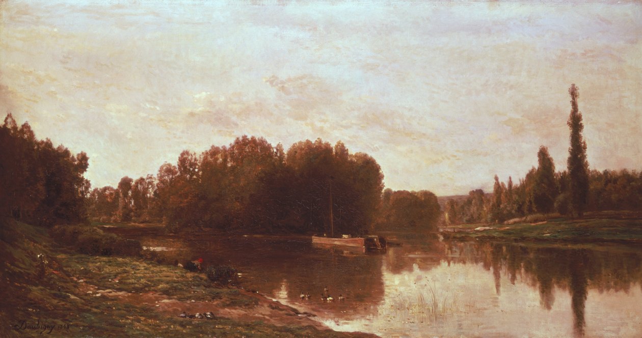 La confluenza del fiume Senna e del fiume Oise da Charles Francois Daubigny