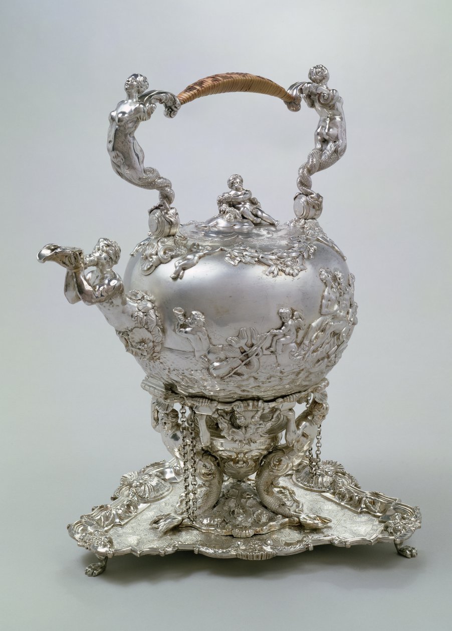 Bollitore da Tè e Supporto di C.Kandler, Londra, 1730 da Charles Kandler