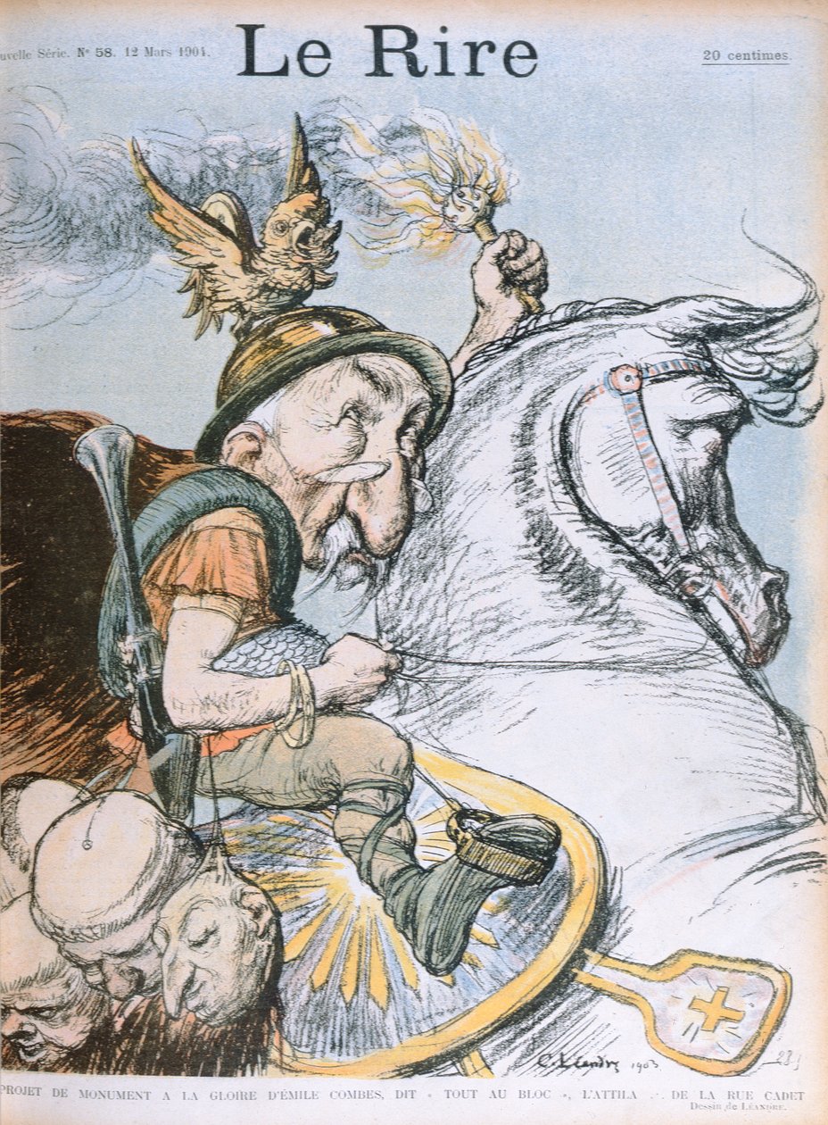 Caricatura di Emile Combes, copertina della rivista 