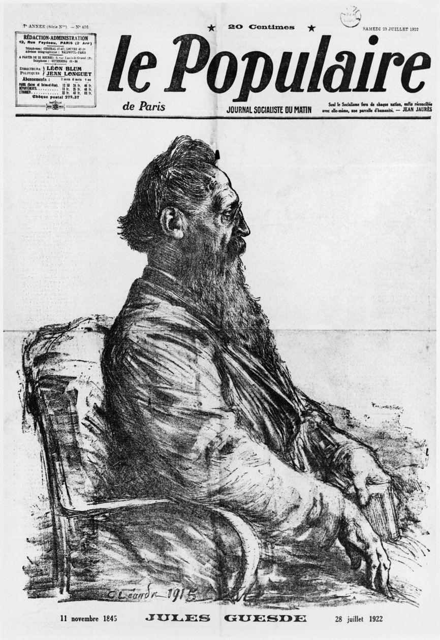 Morte di Jules Guesde, illustrazione di copertina da 