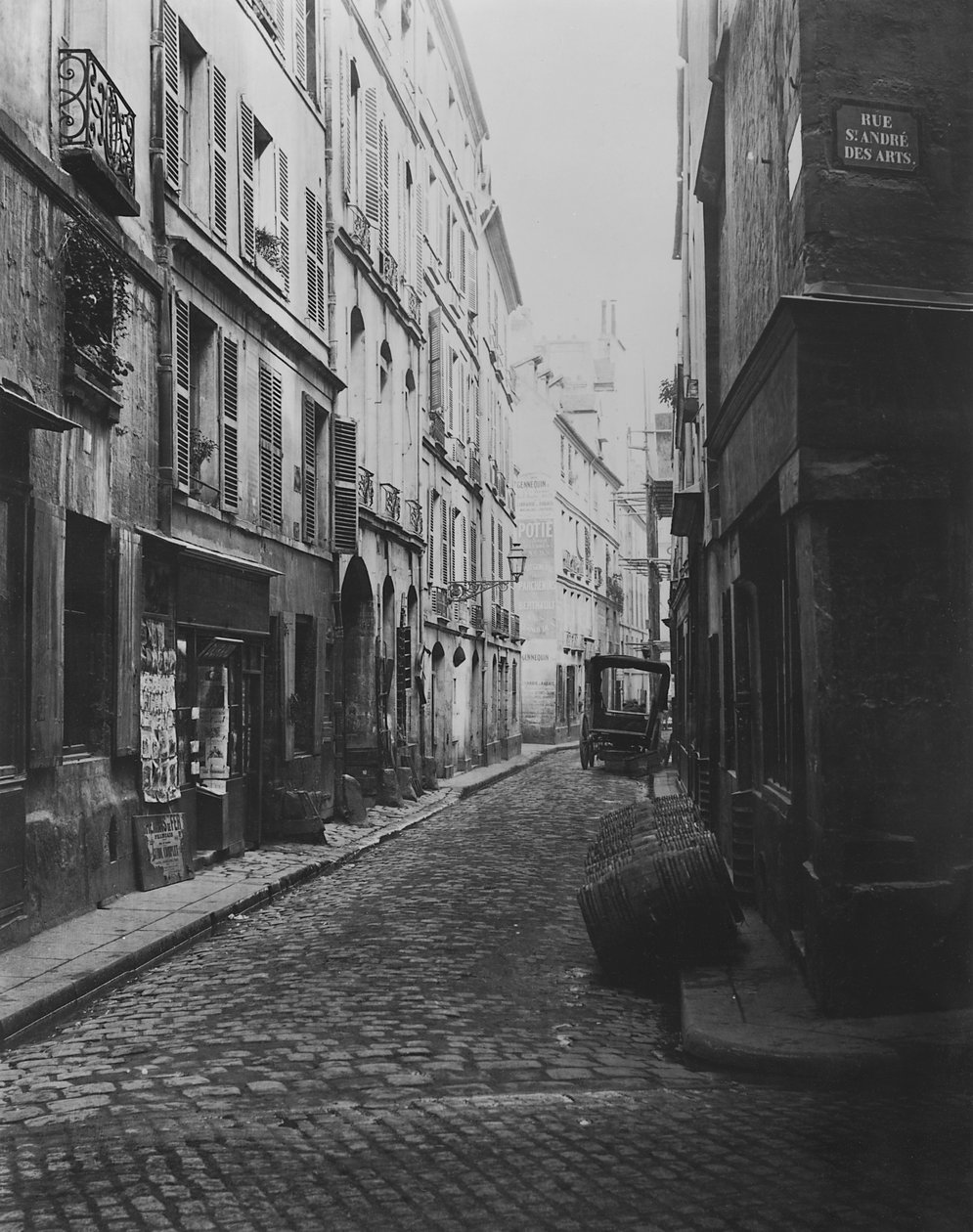 Rue Git-le-Coeur (da Rue Saint-Andre-des-Arts), Parigi, 1858-78 da Charles Marville