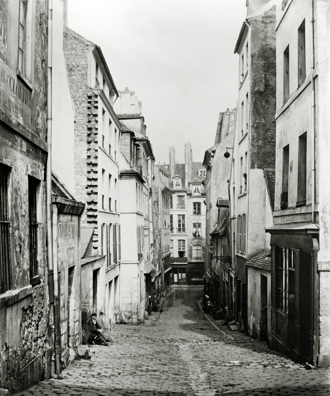 Rue du Bon-Puits, dalla Rue Traversine, Parigi, 1858-78 da Charles Marville