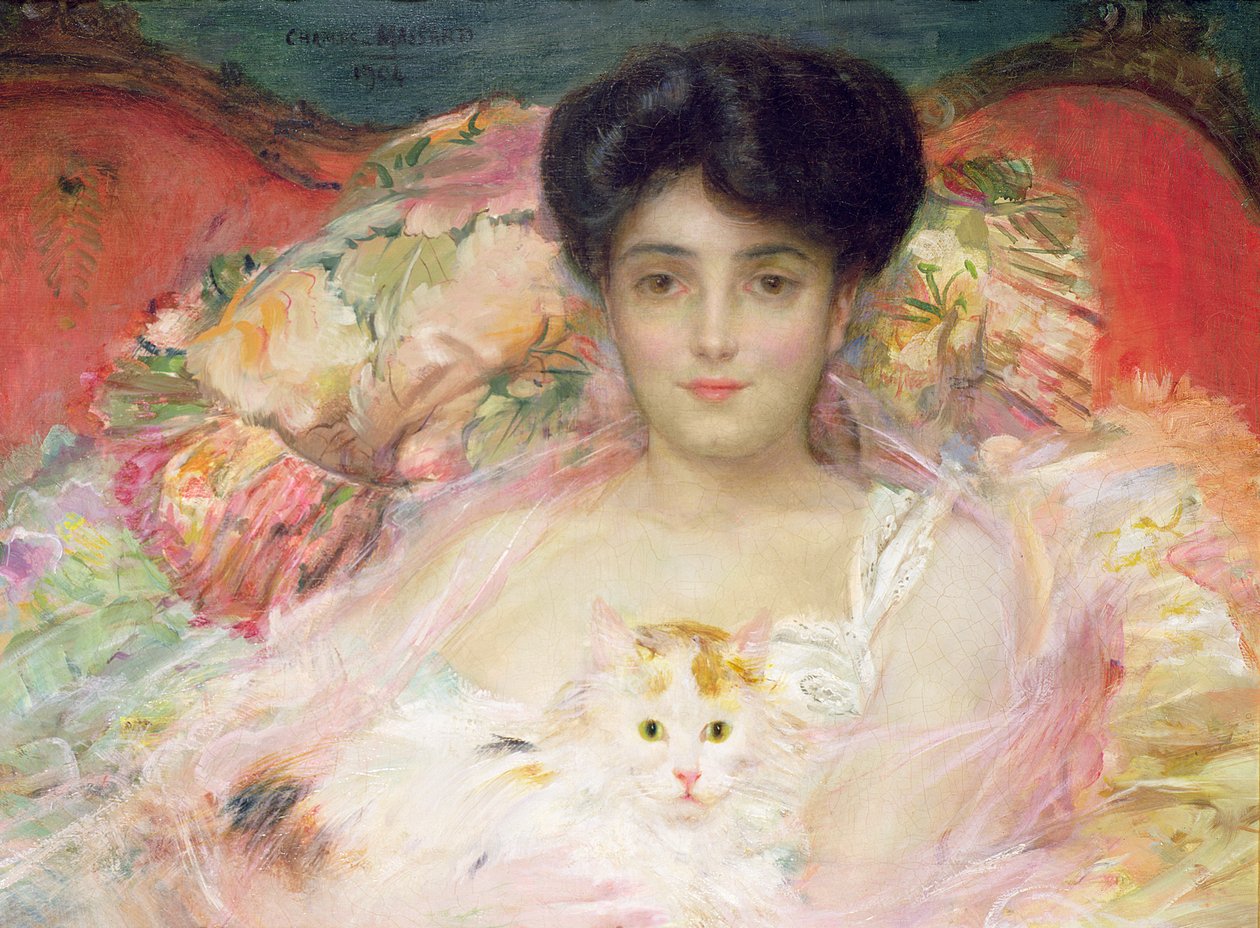Signora con un gatto, 1904 da Charles Massard