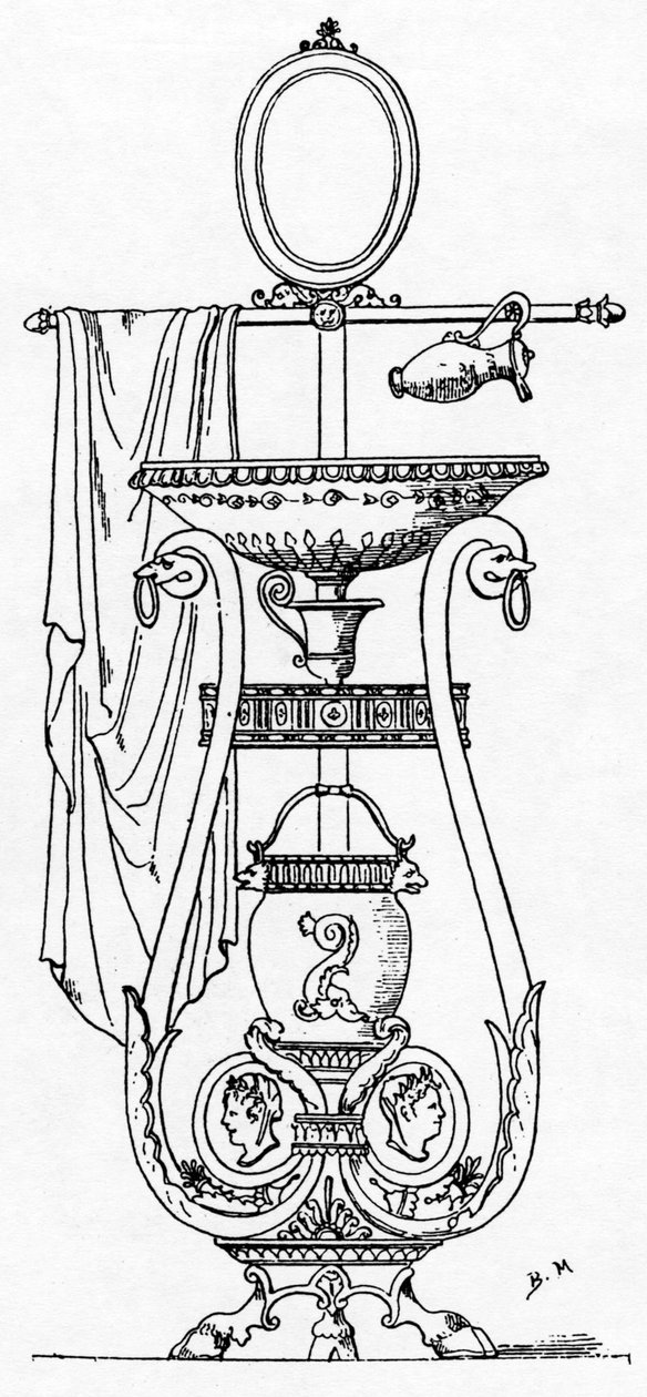 Lavabo in stile Impero ateniese da Charles Percier