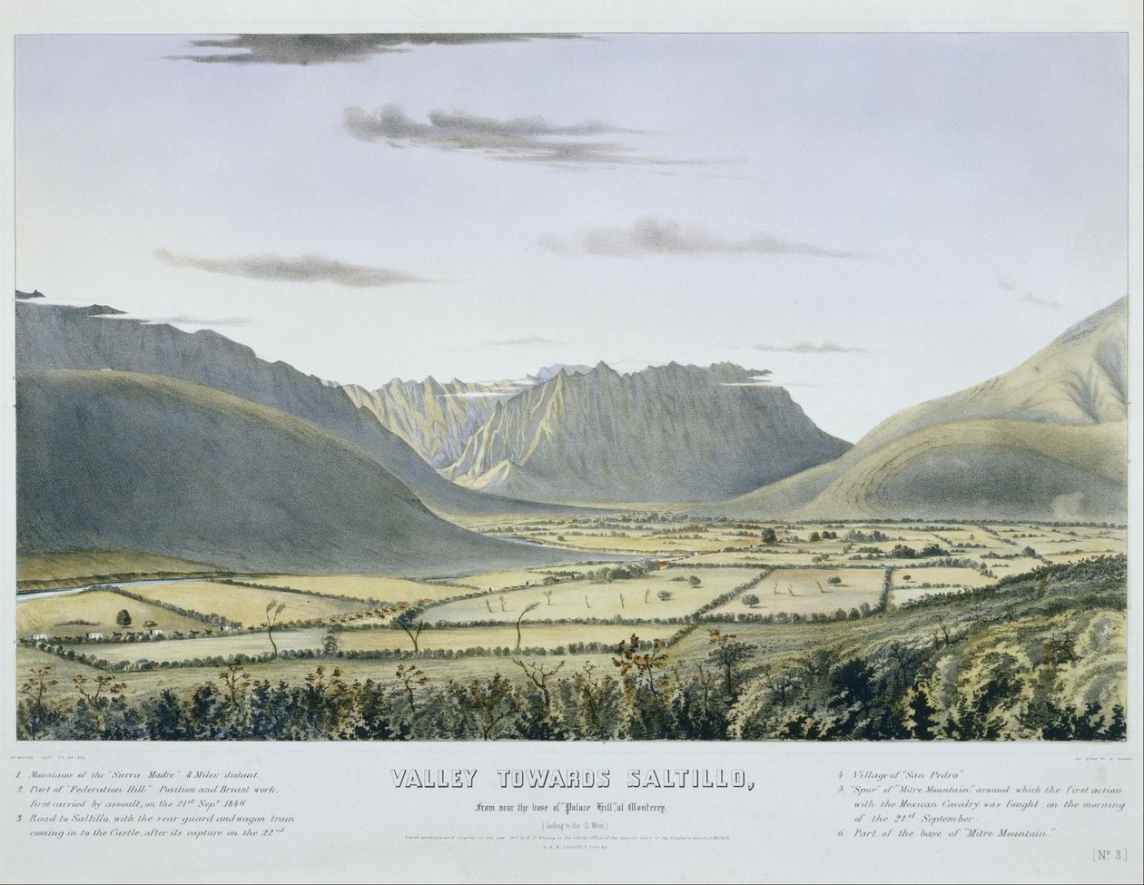Valle verso Saltillo, vicino alla base di Palace Hill, a Monterey. (Guardando a sud-ovest) da Charles Parsons