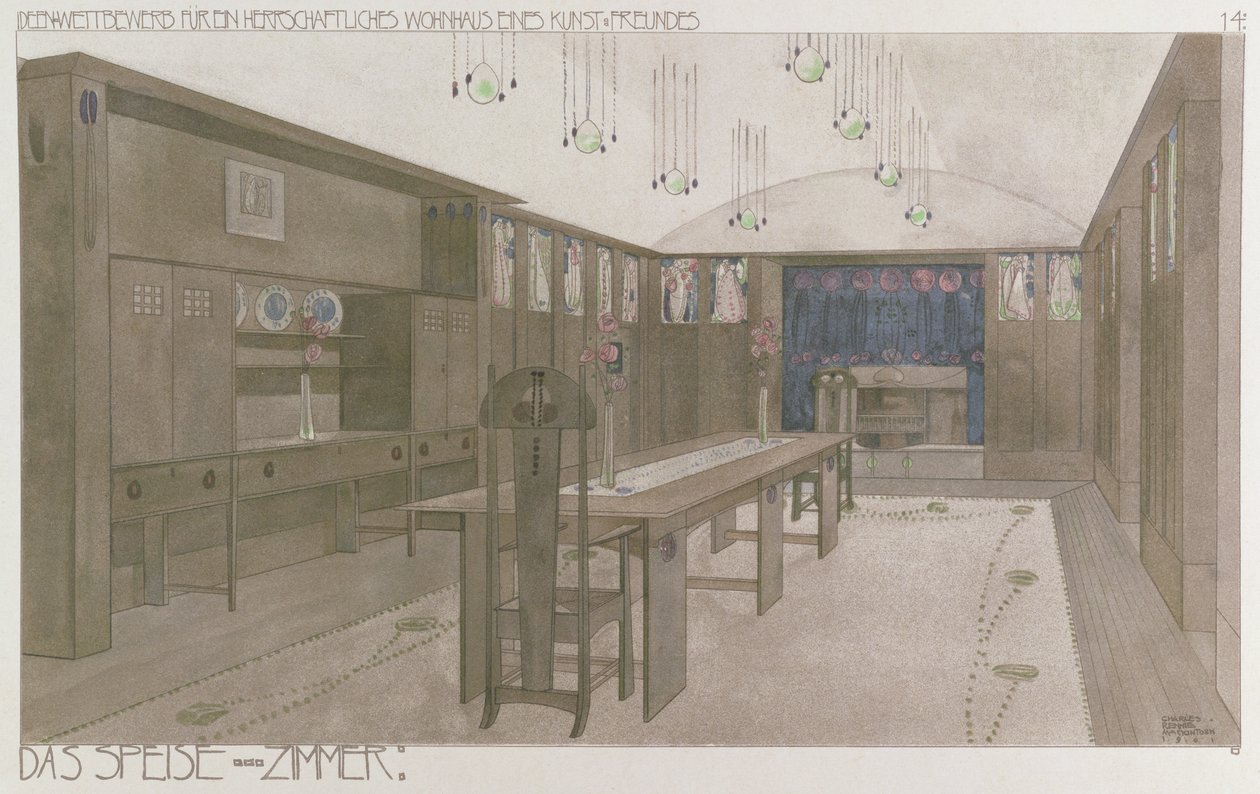 Progetto per una sala da pranzo, 1901 da Charles Rennie Mackintosh