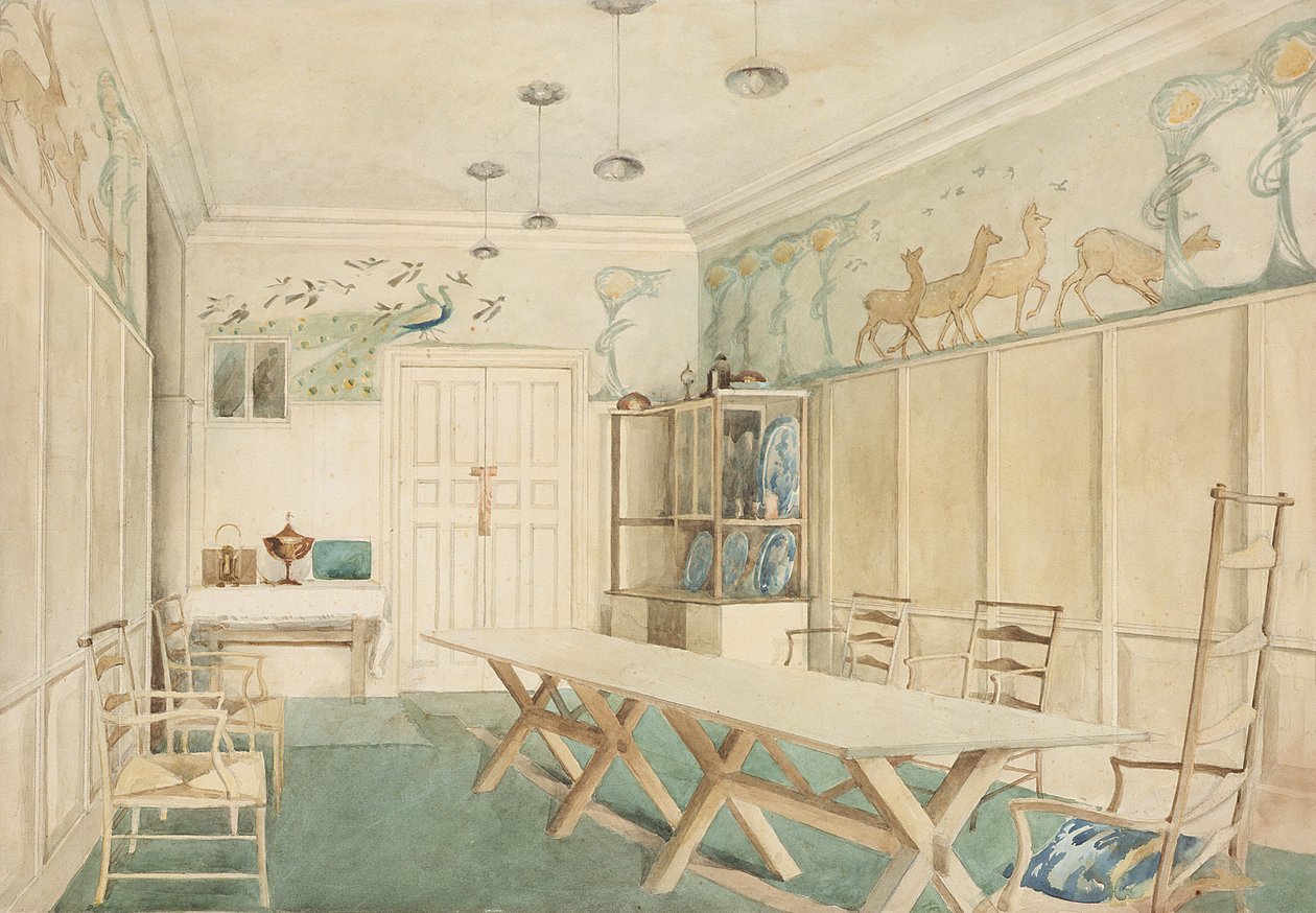 Sala da pranzo al 37 di Cheyne Walk, Chelsea da Charles Robert Ashbee