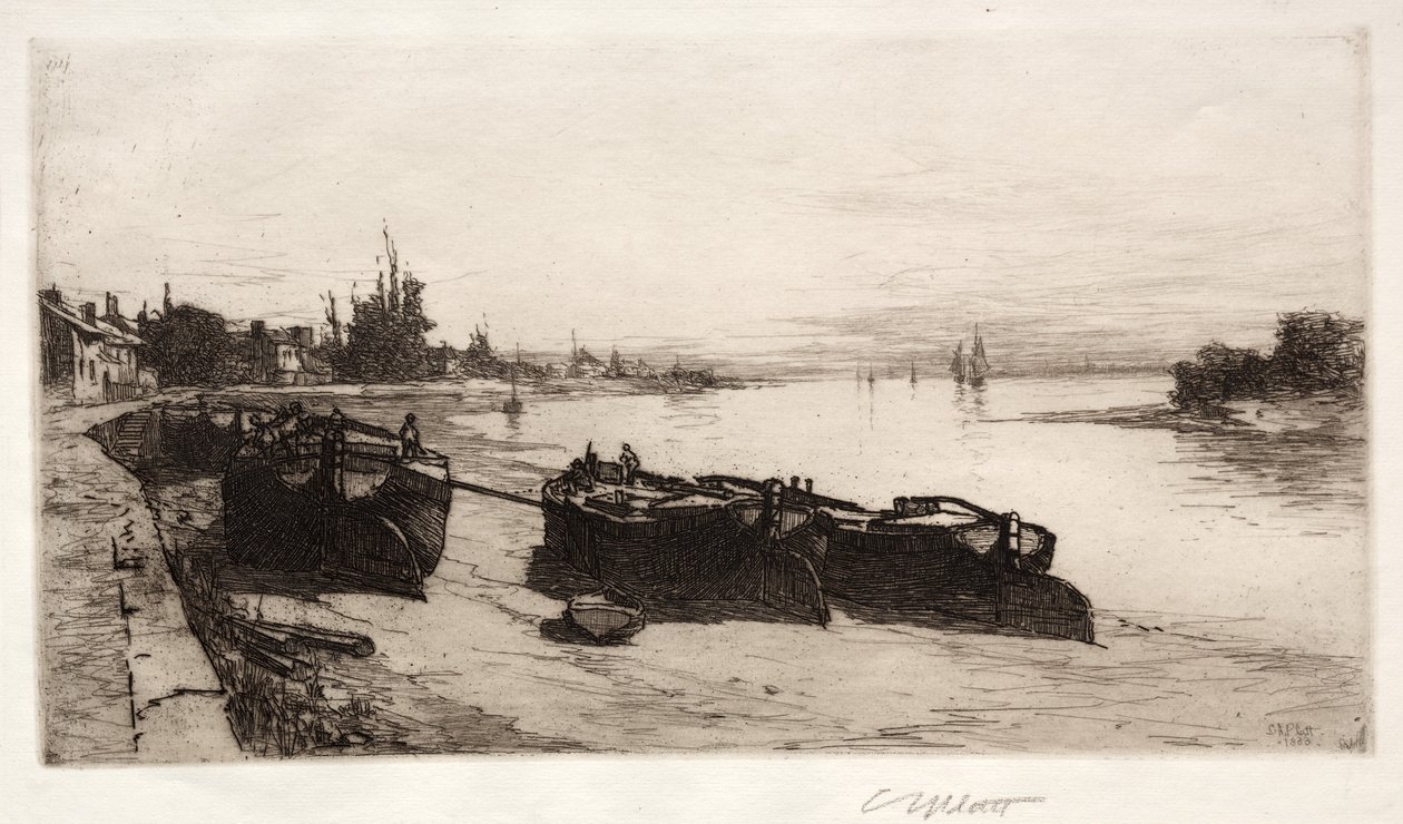 Barche di fango sul Tamigi, 1883 da Charles Adams Platt