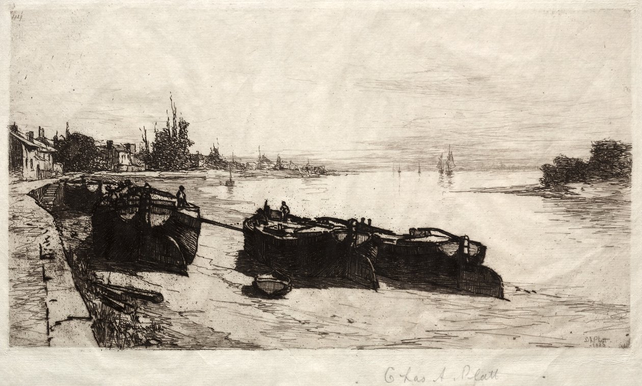 Barche di fango sul Tamigi, 1883 da Charles Adams Platt