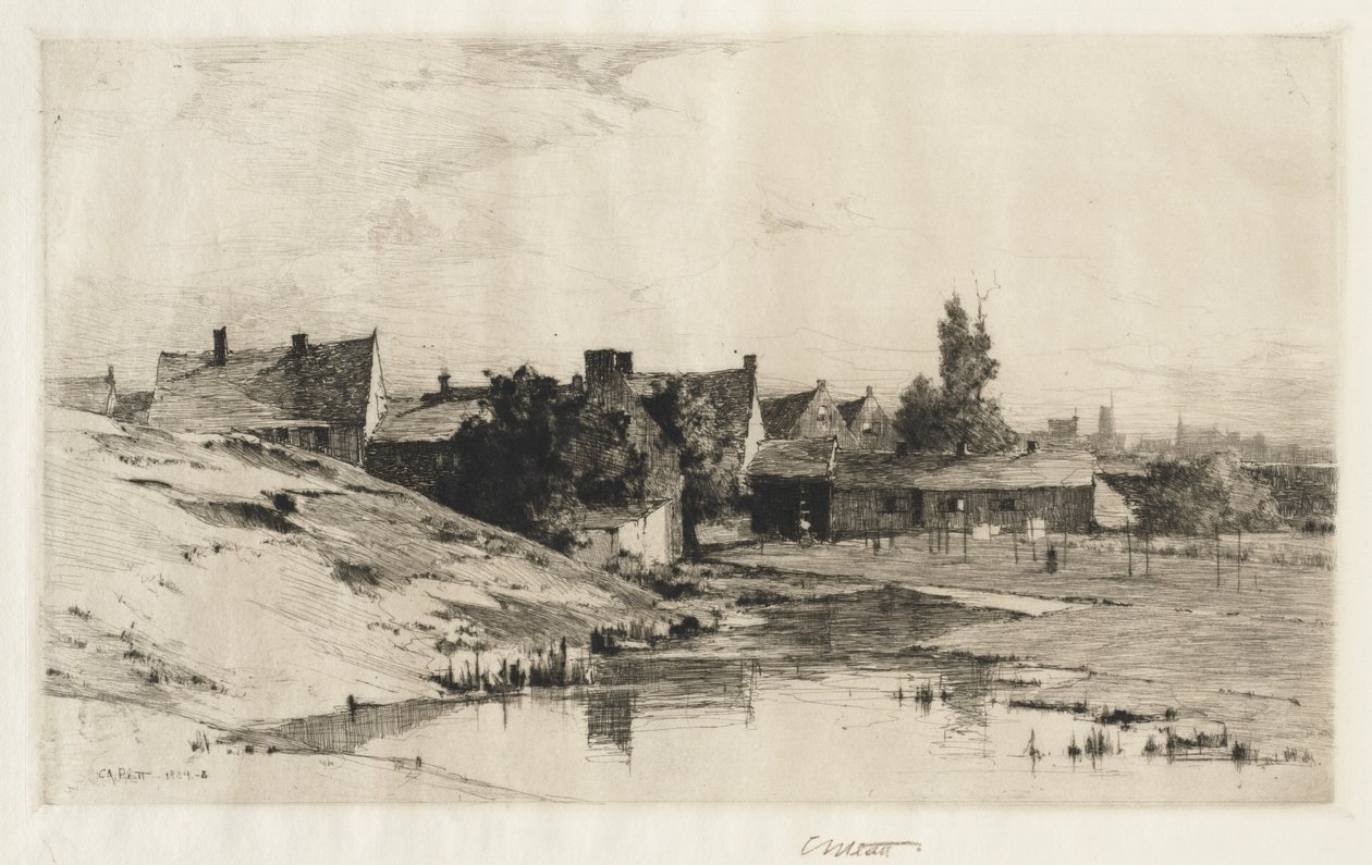 Vecchie case vicino a Bruges, 1884-1888 da Charles Adams Platt