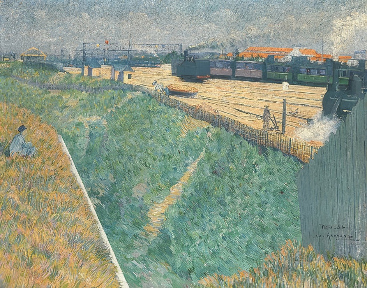 La ferrovia occidentale in partenza da Parigi da Charles Angrand