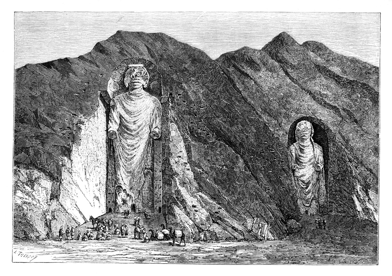 Idoli colossali, Valle di Bamlan Superiore, Afghanistan, 1895 da Charles Barbant