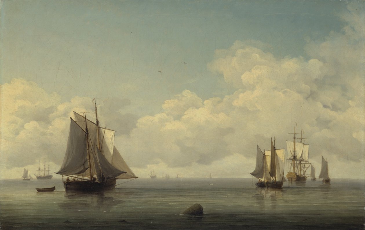 Barche da pesca in un mare calmo da Charles Brooking