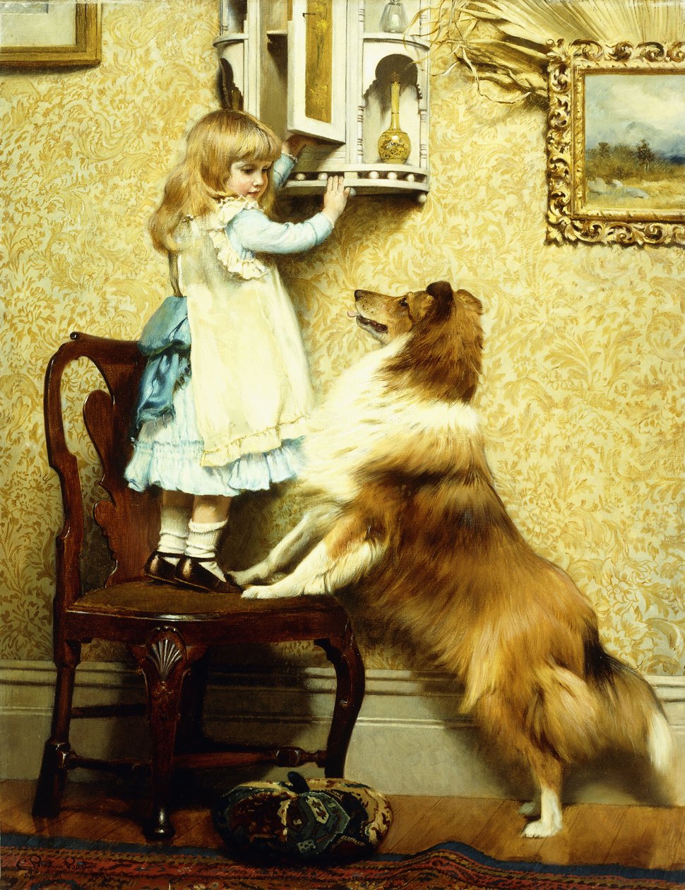 Bambina e il suo Sheltie, 1892 da Charles Burton Barber