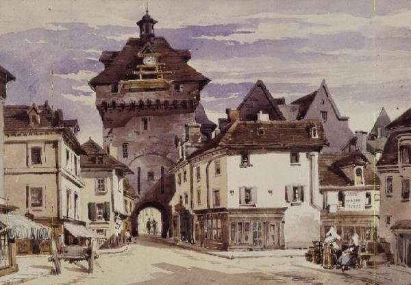 Scena di strada a Loches, Francia da Charles Claude Pyne